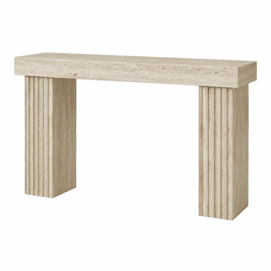 Consola de Travertino Beige 120x35x80 cm