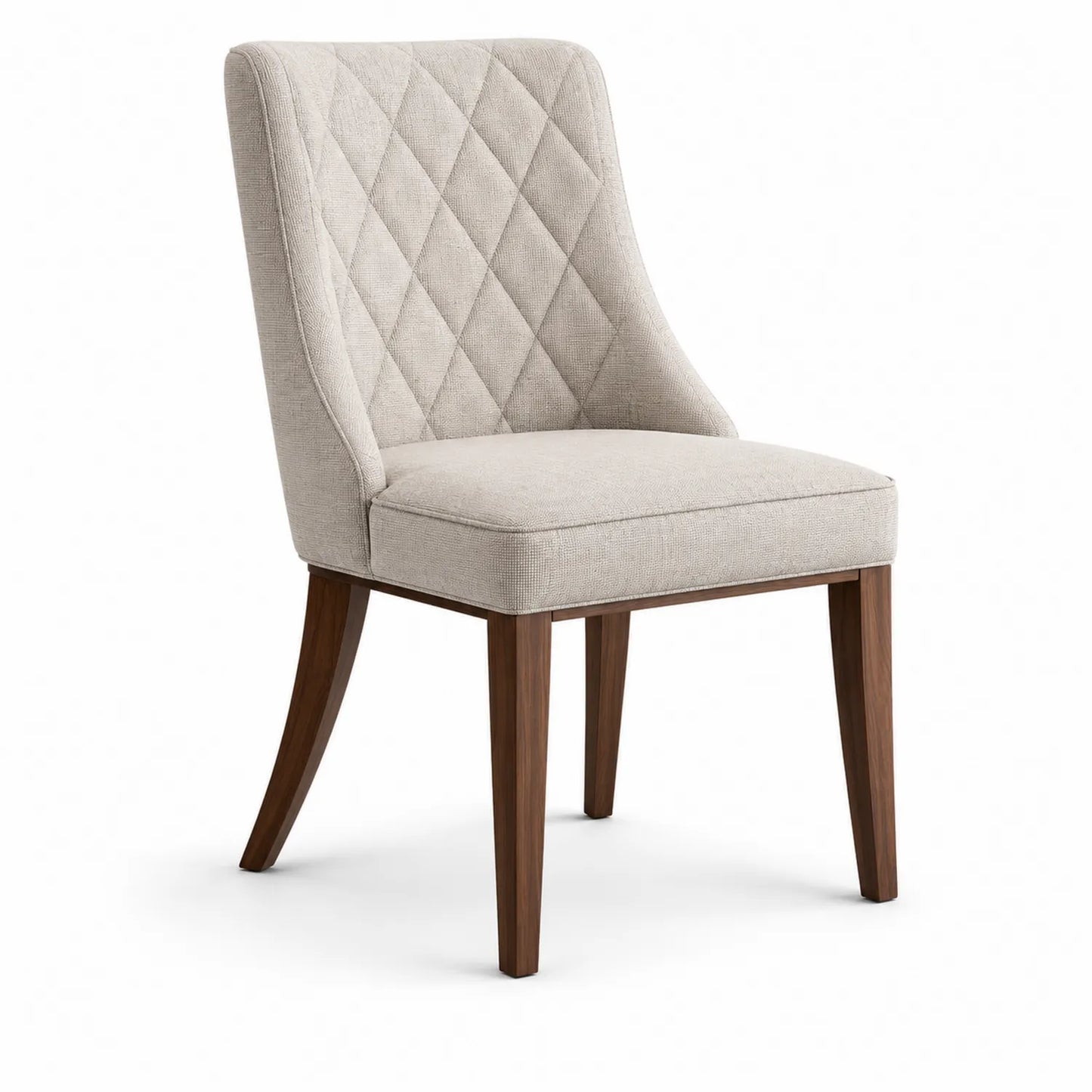 Silla de comedor de tela con patas de madera